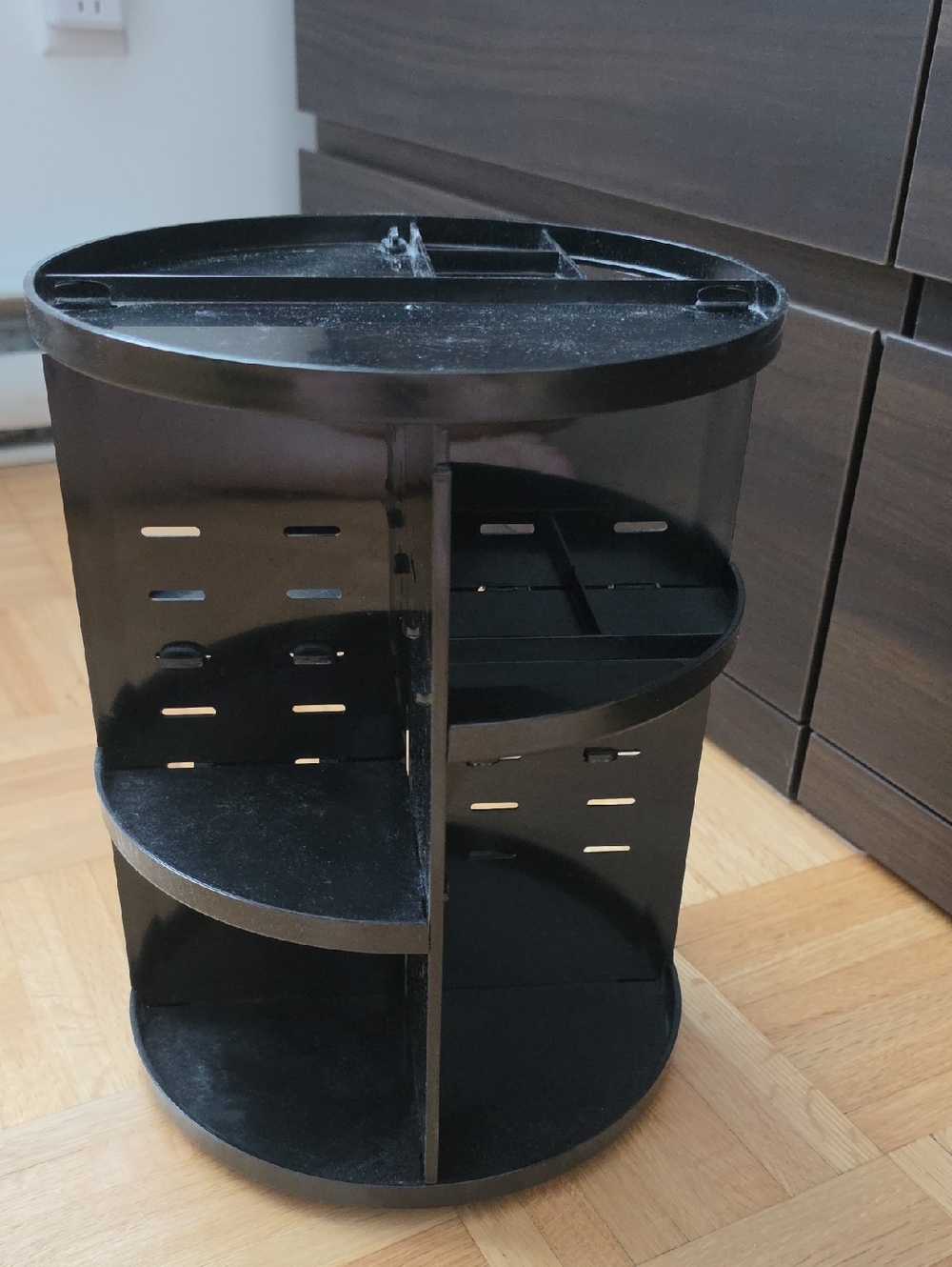 Source Unknown Black Rotating Makeup & Accessory Organizer